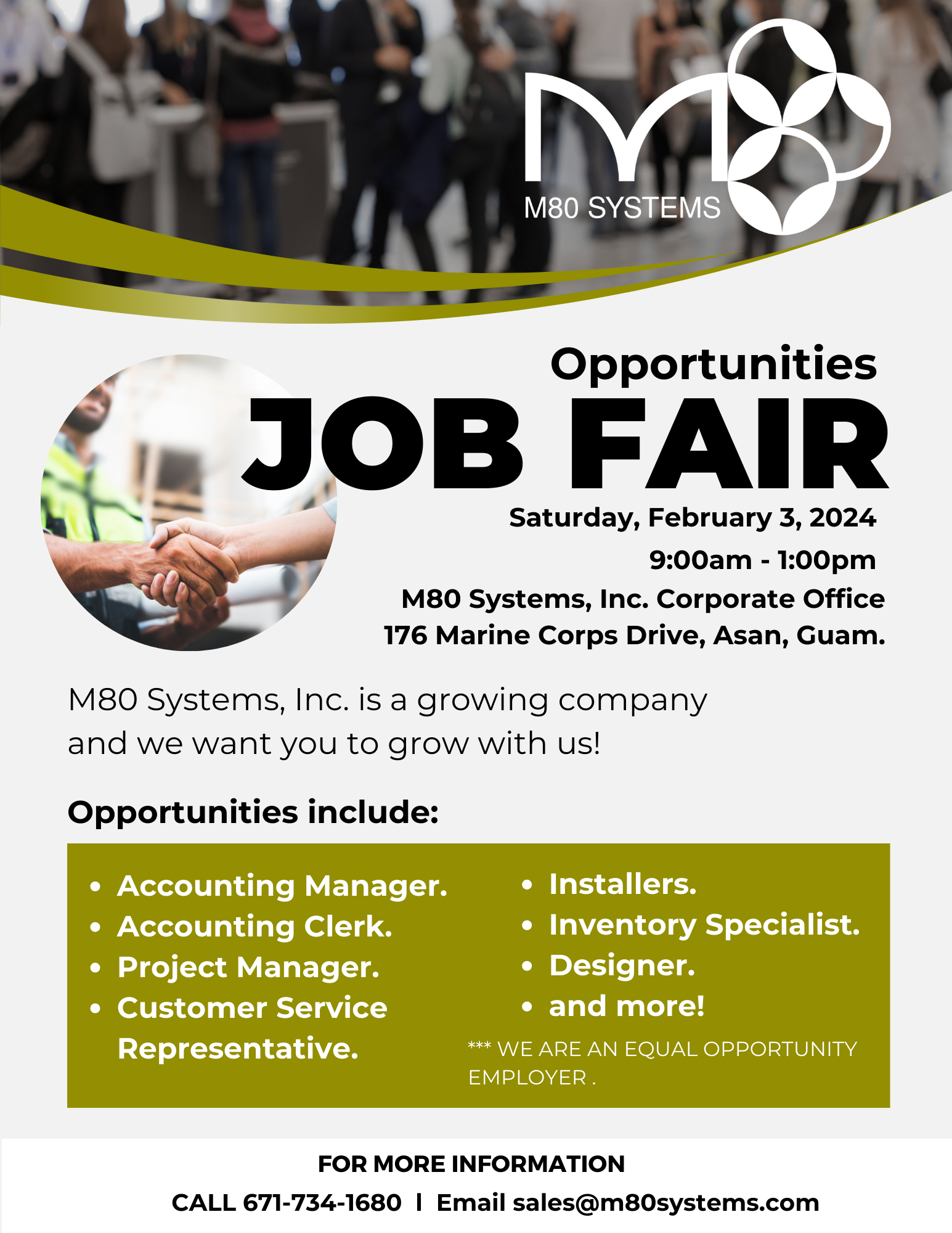 Careers M80 Systems Guam, Saipan, Hawaii